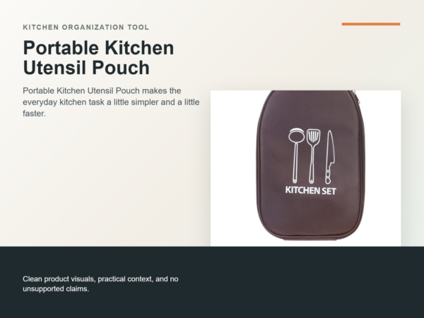Portable Kitchen Utensil Pouch Hero ecommerce image