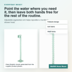 Flexible shower head holder for renter-friendly bathroom walls