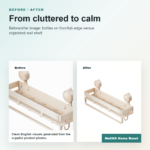 Renter-friendly bathroom storage rack with suction cups